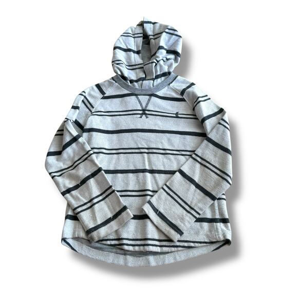 5/$35   Hurley Boys Pullover Size 7 Gray Stripe Lightweight Great for Layering - Picture 3 of 11
